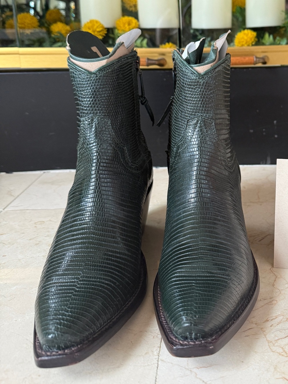 Tecovas Rare Limited Edition Stevie  Emerald Green Lizard Skin 6.5 B